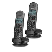 Brondi Telefono Cordless Lotus Twin Nero Doppio DECT ECO con Rubrica 50 Contatti