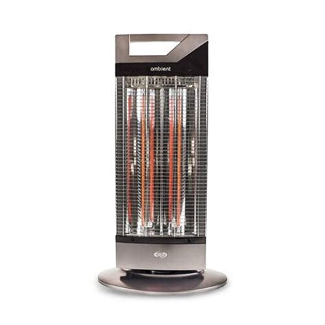 Argo Stufa Elettrica Ambient in Fibra di Carbonio 500/1000 W Oscillante 70° Antracite Metallizzato