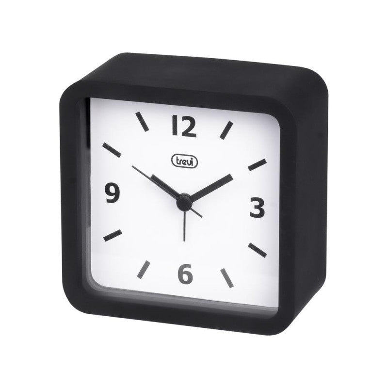 Trevi Orologio Sveglia SL 3820/BK al Quarzo Silenzioso con Cover in Silicone Nero