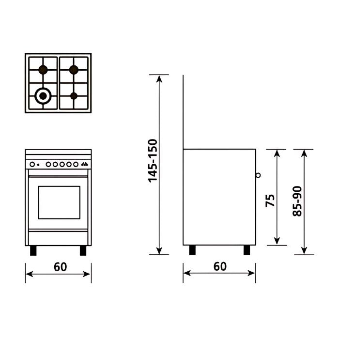 Glem Gas SA66TVI Forno multifunzione a gas ventilato