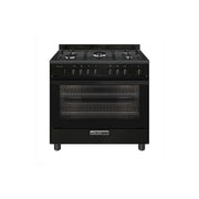 Glem Gas Cucina a Gas SA965MBK 90X60 con Forno Ventilato Nero Carbone CLASSE A