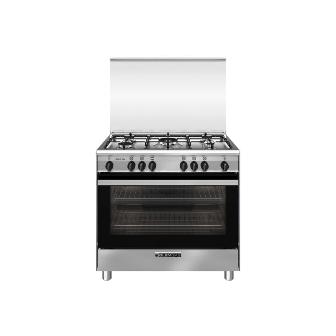 Glem Gas Cucina a Gas SA965VI Acciaio Inox 90X60 con Forno Ventilato