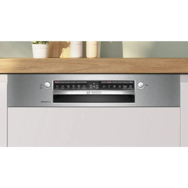 Bosch SMI4EVS08E lavastoviglie da incasso Serie 4 frontalino in acciaio spazzolato CLASSE C