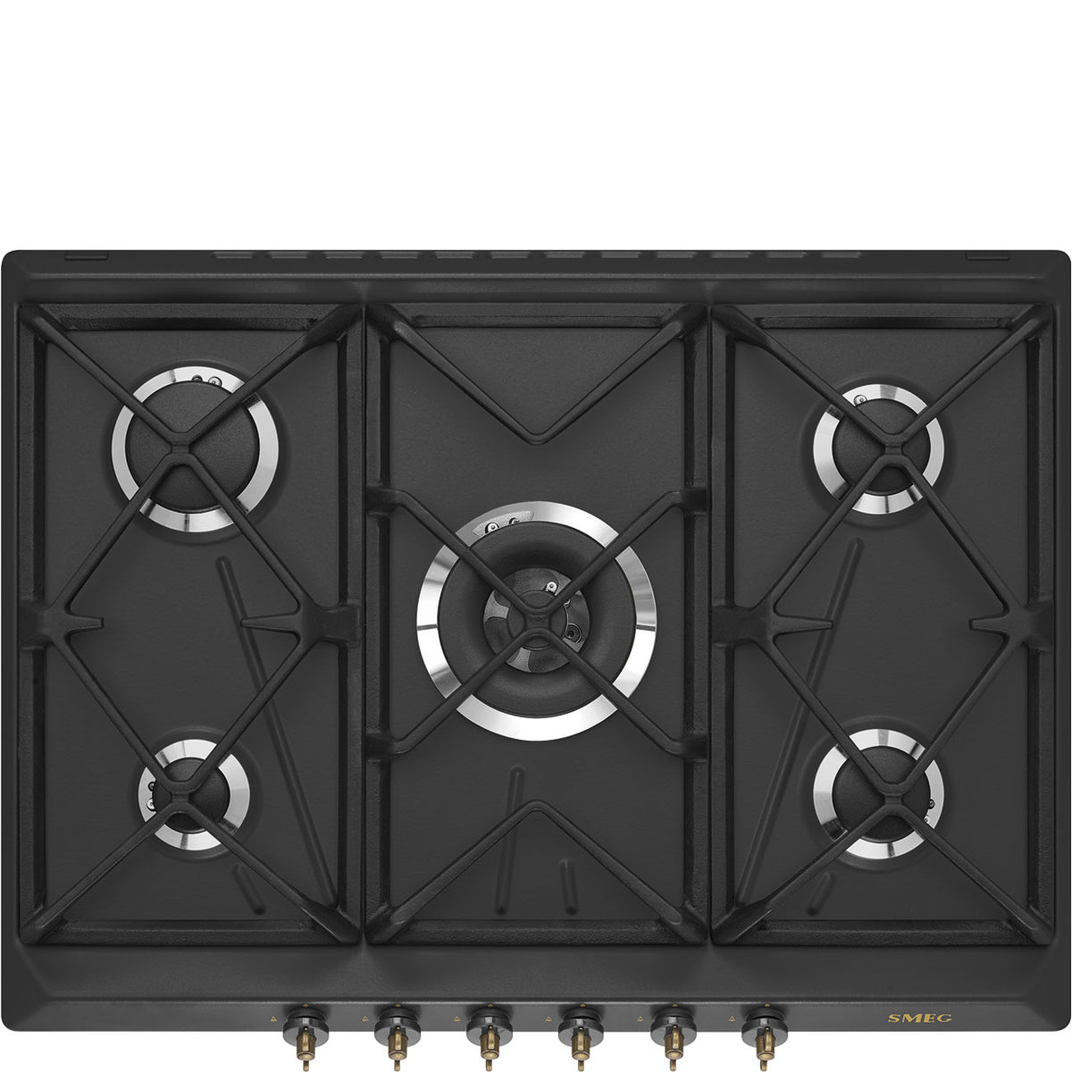 Smeg Coloniale SRV876AOGH piano cottura Antracite Da incasso 68.5 cm Gas 5 Fornello(i)