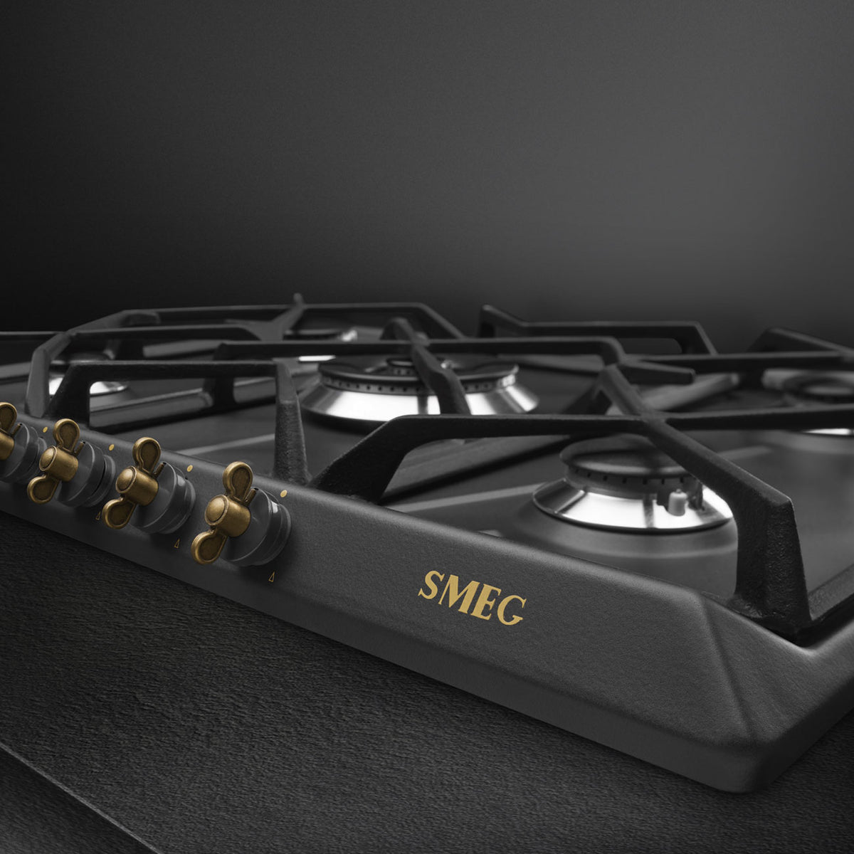 Smeg Coloniale SRV876AOGH piano cottura Antracite Da incasso 68.5 cm Gas 5 Fornello(i)