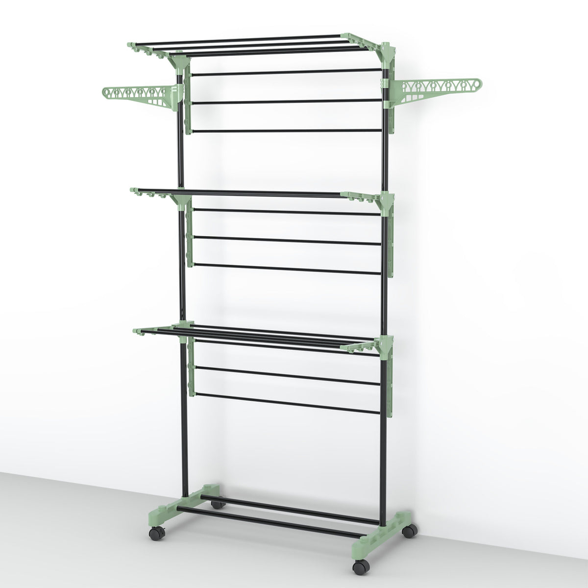 Colombo Stendibiancheria Verticale Cactus ST1016S 16 m 3 Livelli con Ruote e Portagrucce
