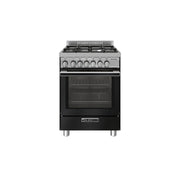 Glem Gas Cucina a Gas ST664MBK Nero Opaco 90X60 con Forno Ventilato