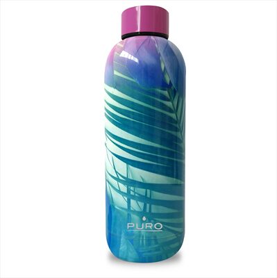 PURO WB500TROPDW2PNK borraccia Bicicletta, Fitness, Sport 500 ml Acciaio inossidabile