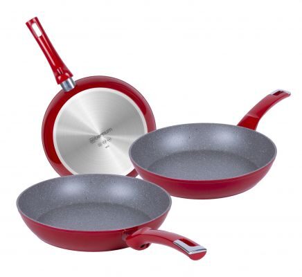 Bialetti Padella Tris Y00agd0391 Sparkling Red, 20 - 24 - 28 Cm
