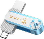 Lexar D500 Dual USB 3.2 - Unità a Stato Solido, Edizione AFA, Co-branding Campionati del Mondo Argentina, 128 GB, Doppie Porte USB C/A, Velocità Fino a 400 MB/s, Alloggiamento in Metallo