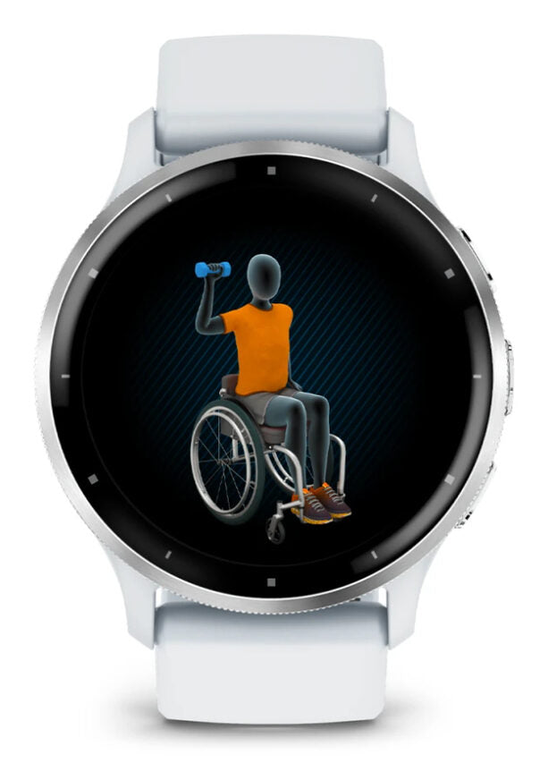 Garmin Venu 3 3,56 cm (1.4") AMOLED 45 mm Digitale 454 x 454 Pixel Touch screen Argento, Bianco Wi-Fi GPS (satellitare)