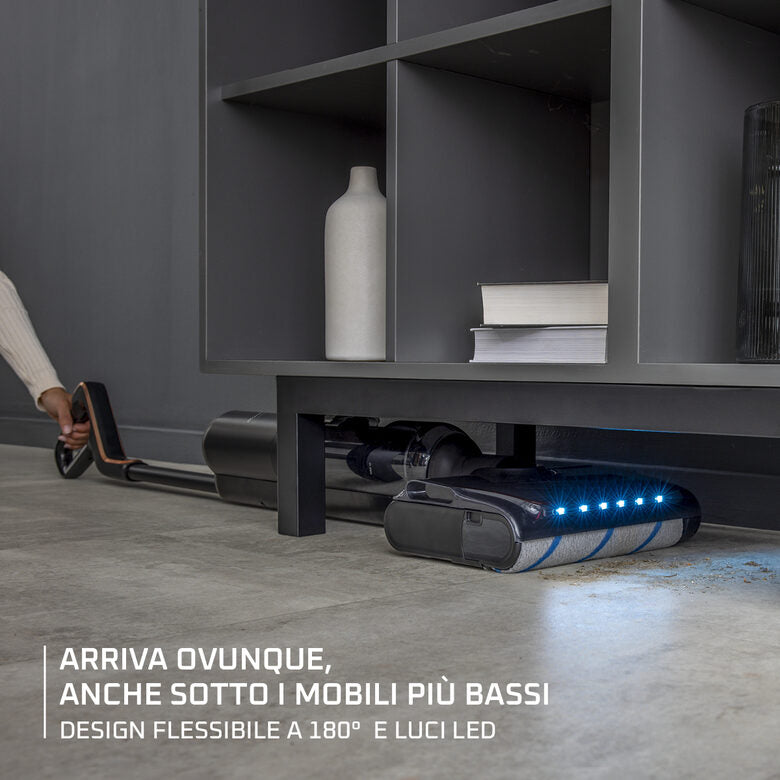 Rowenta X-Clean 7 , Lavapavimenti Senza Fili, Autonomia 50', Tecnologia Smart, Assistente Vocale, Autopulizia e Asciugatura, Luci Led, Pulizia Bordi, GZ5736