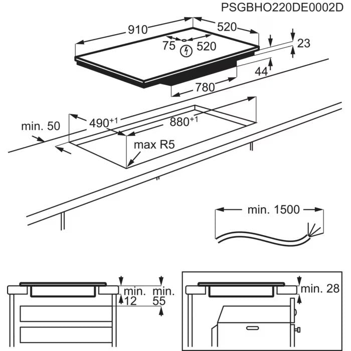 AEG Piano Cottura Ad Induzione Serie 6000 Multibridge 90 Cm
