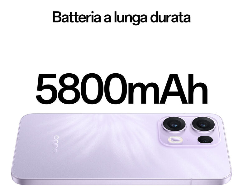 OPPO Reno13 Pro 5G AI Smartphone, Tripla fotocamera 50+50+8MP, Selfie 50MP, Display 6.83” 120HZ AMOLED FHD+, 5800mAh, RAM 12GB(Esp4GB/8GB/12GB)+ROM 512GB, [Versione Italia], Plume Purple