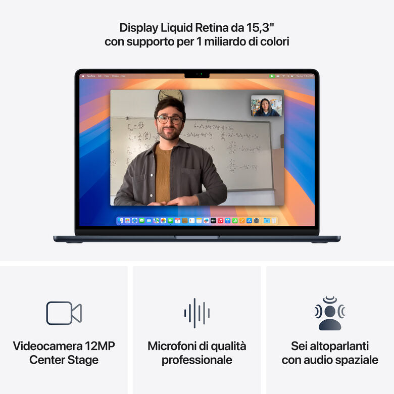 Apple MacBook Air 15'' M4 chip 10-core CPU 10-core GPU, 16GB, 512GB SSD - Mezzanotte