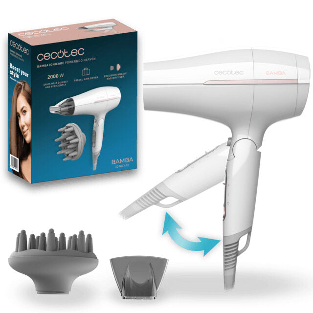 Cecotec IoniCare Power&Go Heaven asciuga capelli 2000 W Bianco