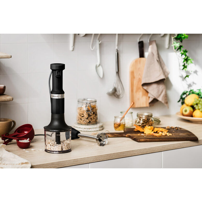 KitchenAid 5KHBV83EBM Frullatore ad immersione 180 W Nero, Acciaio inox