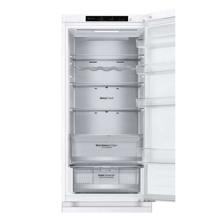 LG GBV5240DSW Frigorifero combinato, Classe D, 387L, Fresh Converter, Porte piatte, Bianco