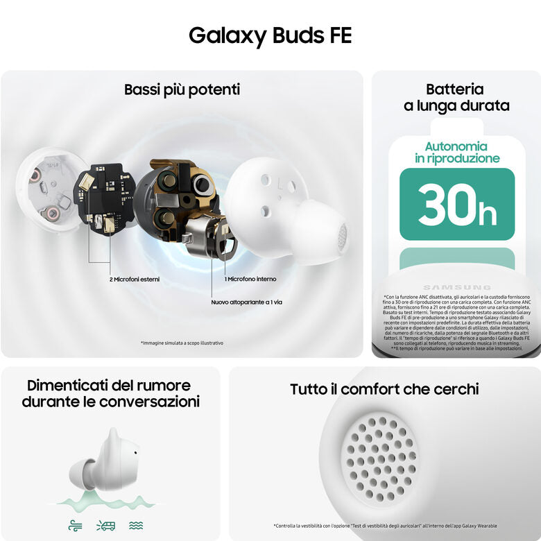 Samsung Galaxy S23 FE Graphite + Buds FE Graphite, Smartphone display Dynamic AMOLED 2X 6.4'', Android 14, Camera 50MP, 8GB RAM, 128GB, Cuffie Bluetooth True Wireless (ANC)