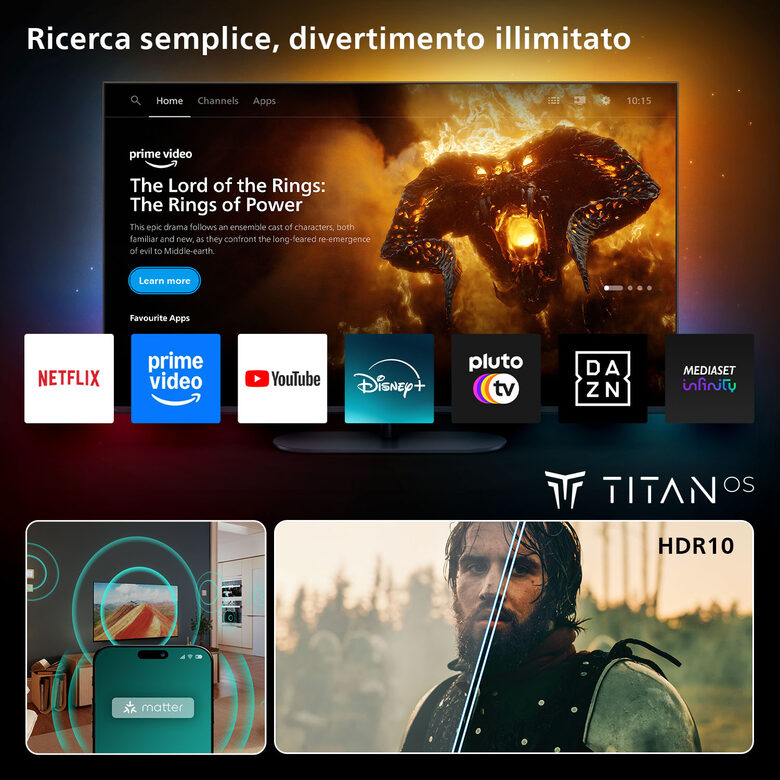 Philips 40PFS6000 Televisione Full HD LED 100cm 40" Smart TV Dolby Audio Titan OS