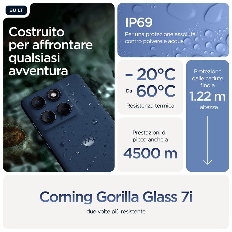 Motorola edge 60 con Moto AI (8/256GB, Fotocamera 50+50+10MP, selfie 50MP, Display 6.67" pOLED 120Hz, MediaTek Dimensity 24M, batteria 5200mAh, ricarica 68W, Android 15), PANTONE Gibraltar S