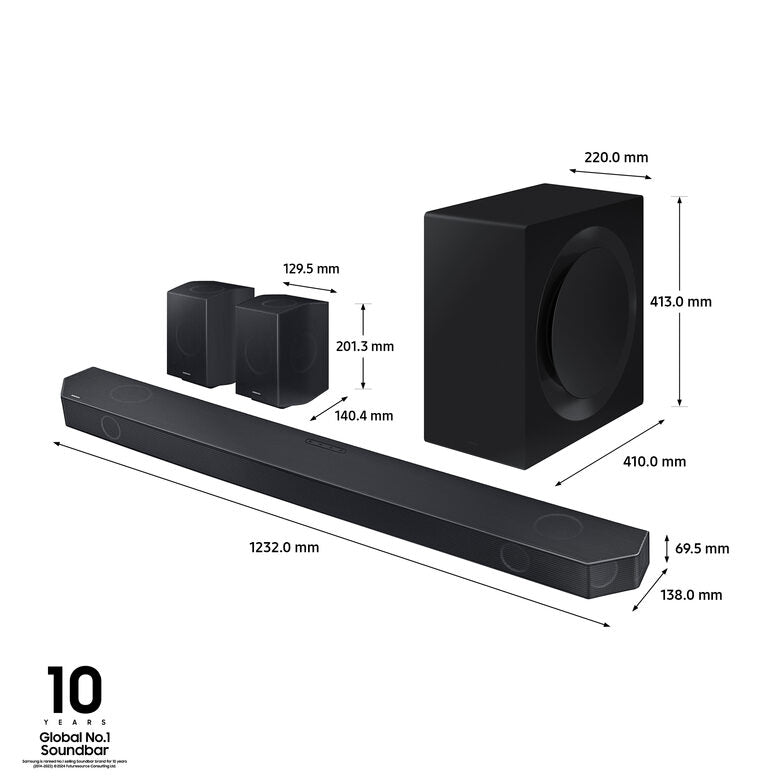 Samsung Soundbar HW-Q990D/ZF Serie Q, 22 Speaker, Wireless Dolby Atmos, Audio a 11.1.4 Canali, Q-Simphony, Alexa integrato e compatibile con Google Assistant, Graphite Black