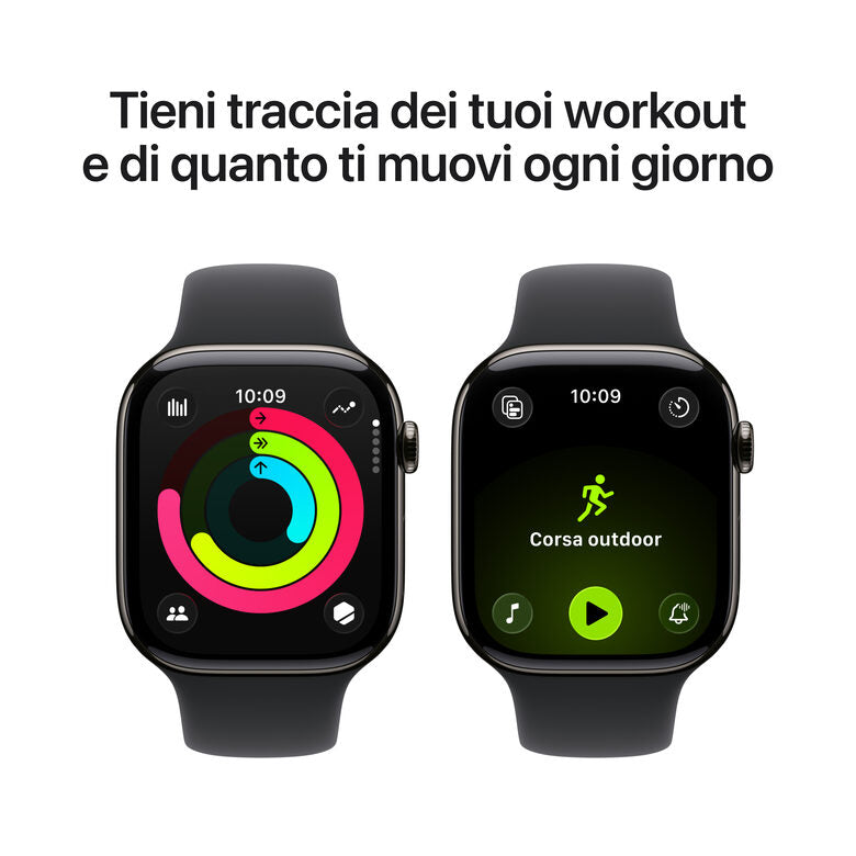 Apple Watch Series 11 GPS + Cellular 46mm Cassa Titanio Ardesia con Sport Band Nero - S/M