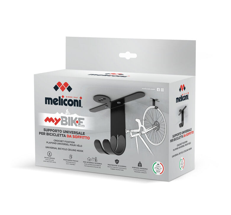 Meliconi 489004 supporto per bicicletta Portabiciclette da esterno Montaggio a soffitto Nero