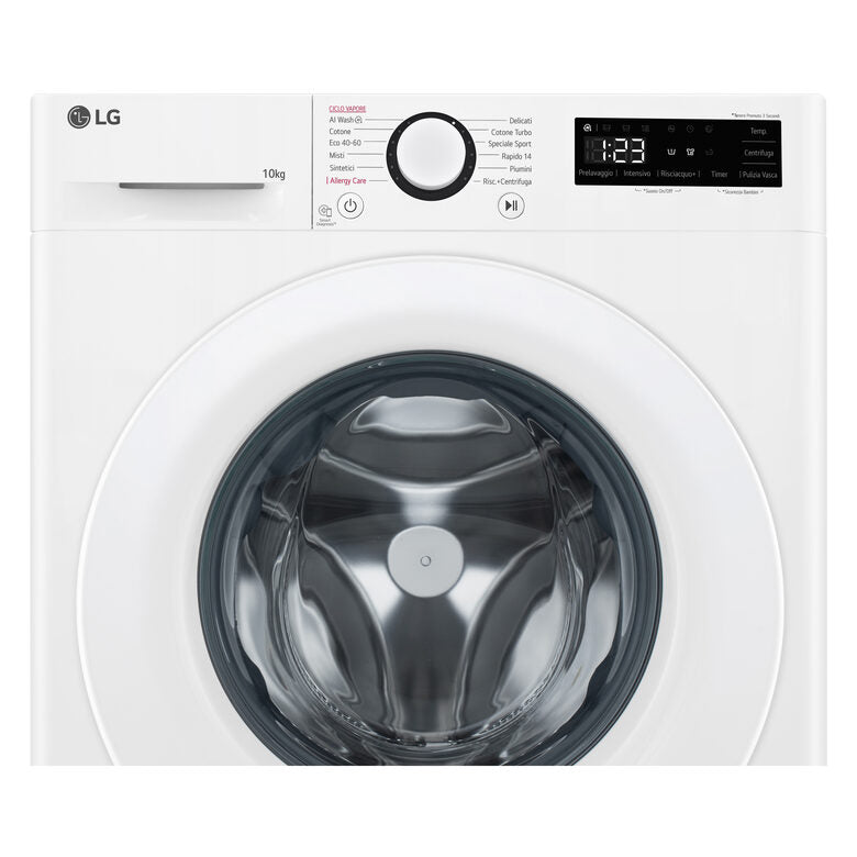 LG F4R3010NSWW Serie R3 Lavatrice A Libera Installazione 10 Kg, 1400 Giri, Lavaggio A Vapore, Allergy Care, Inverter Direct Drive, Classe A-10%, Bianco