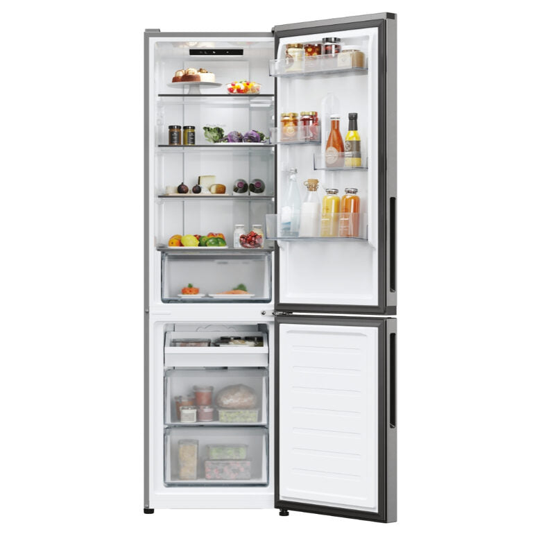 Candy CNCQ2T518EX City Fresco 300 Frigorifero Combinato A Libera Installazione, No Frost, Circle Fresh, Classe E, Acciaio Inox