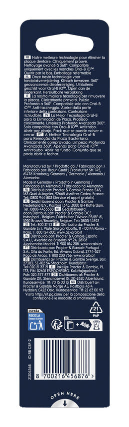 Oral-B Testine di Ricambio iO Series Ultimate Clean Black, testine rotonde di ricambio originali, con setole CrissCross per pulizia e rimozione della placca avanzate e in profondità, 2