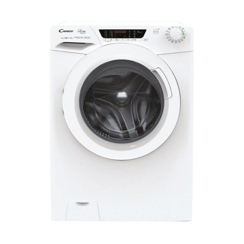 Candy Ultra Hygiene Ultra, Lavatrice Carica Frontale 8 KG, 10% più efficente della classe A, 1200 giri, Bianco, Inverter, Wi-Fi, Ciclo Igiene, HE 1284TWM6/1-S