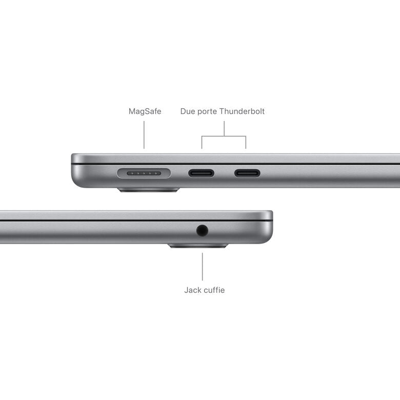 Apple MacBook Air 13": Chip M2 con CPU 8-core e GPU 8‑core, 256GB SSD - Grigio siderale