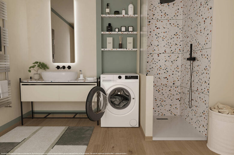 Candy GD 49G8-S Prowash 300 Lavatrice A Libera Installazione 9 Kg, 1400 Giri, Classe A, Inverter, Fresh Vapor, 8 Cicli Rapidi, Bianco