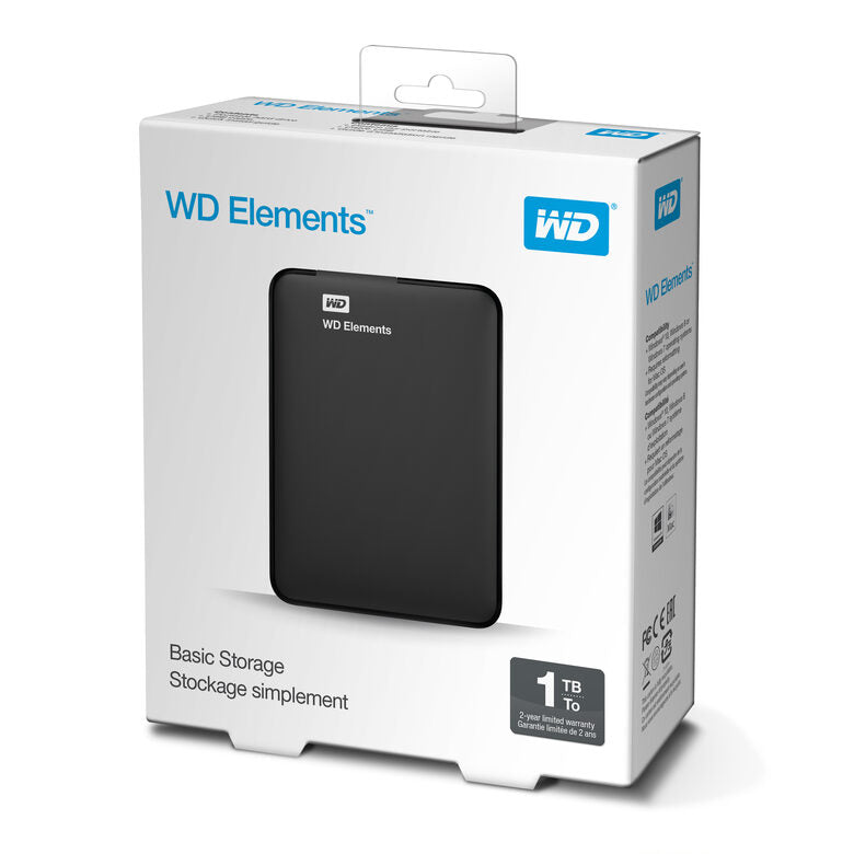 Western Digital WD Elements Portable disco rigido esterno 1 TB 2.5" Micro-USB B 3.2 Gen 1 (3.1 Gen 1) Nero
