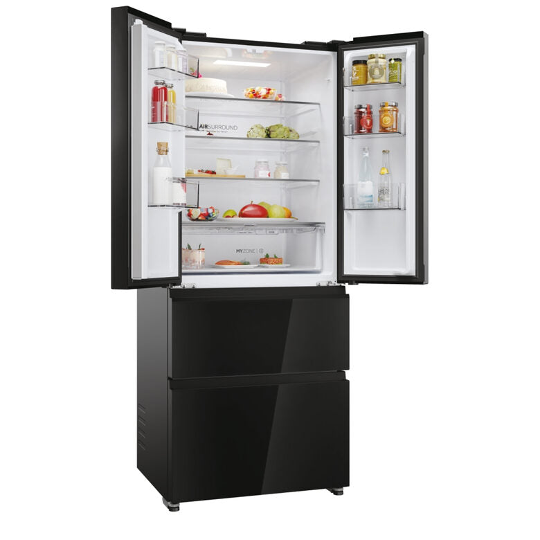 Haier HFR3718ENGB FD 70 Series 3 Frigorifero Side By Side A Libera Installazione, No Frost, Fresher Tech®, Classe E, Nero