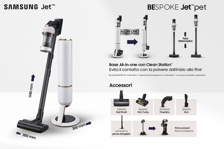 Samsung Aspirapolvere senza filo BESPOKE Jet™ pet 210W VS20A95823W