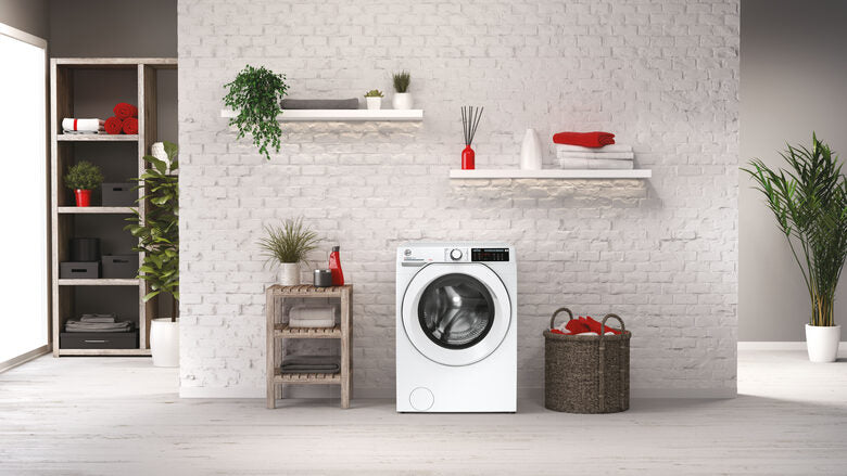 Hoover HW 48AMC/1-S H-WASH 500 Lavatrice A Libera Installazione 8 Kg, 1400 Giri, Classe A, Motore Inverter EcoPower, Bianco