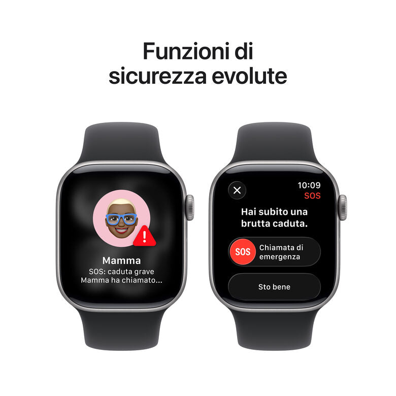 Apple Watch Series 11 GPS 42mm Cassa Alluminio Grigio Siderale con Sport Band Nero - M/L