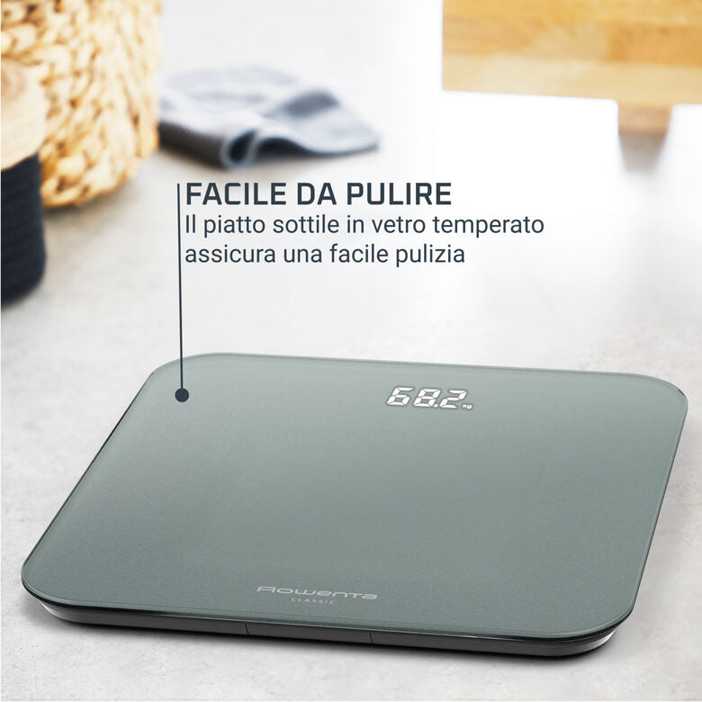 Rowenta Classic 2.0, Bilancia Da Bagno, Schermo Invisibile Facile da Leggere, Eucalipto, BS1903