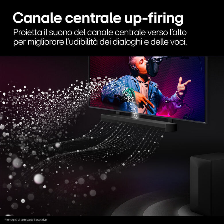 LG Soundbar S70TY, 400W su 3.1.1 canali, Dolby Atmos, DTS:X, Speaker centrale up-firing