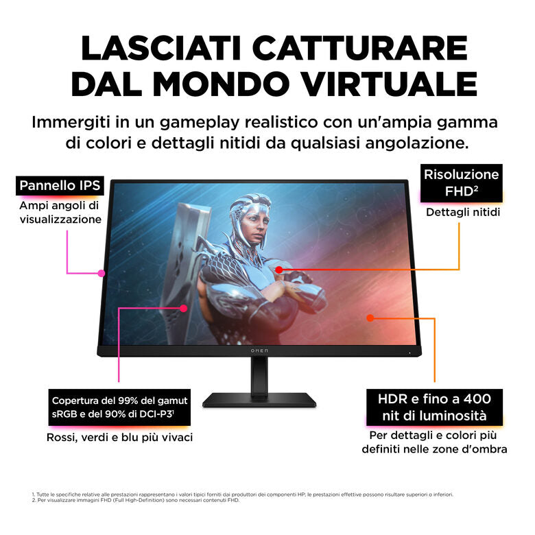 HP OMEN by HP Monitor da gaming OMEN by 27" FHD 165 Hz – OMEN 27