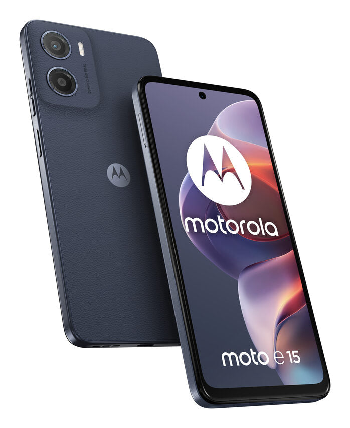 Motorola moto Smartphone e15 (2/64GB, Fotocamera da 32MP + sensore antisfarfallio, Display 6.67" HD+ 90Hz Corning® Gorilla® Glass 3, 5200mAh, MediaTek Helio G81 Extreme, Android 14 Go Editio