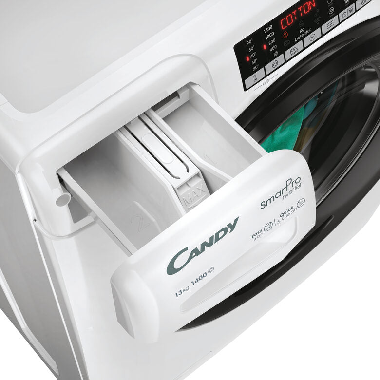 Candy CSO4136TWMB5-S Lavatrice A Libera Installazione 13 Kg, 1400 Giri, Smart Pro Inverter, Easy Iron Plus, Quick&Clean, Classe A, Bianco