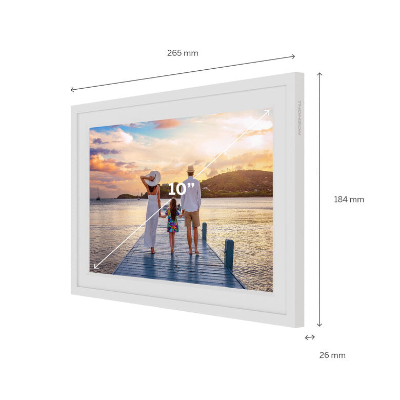 Thomson F10W cornice per foto digitali Bianco 25,6 cm (10.1") Touch screen Wi-Fi