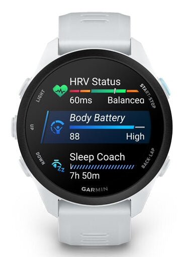 Garmin Forerunner 70 3,05 cm (1.2") AMOLED 30 mm Digitale 390 x 390 Pixel Touch screen Bianco GPS (satellitare)