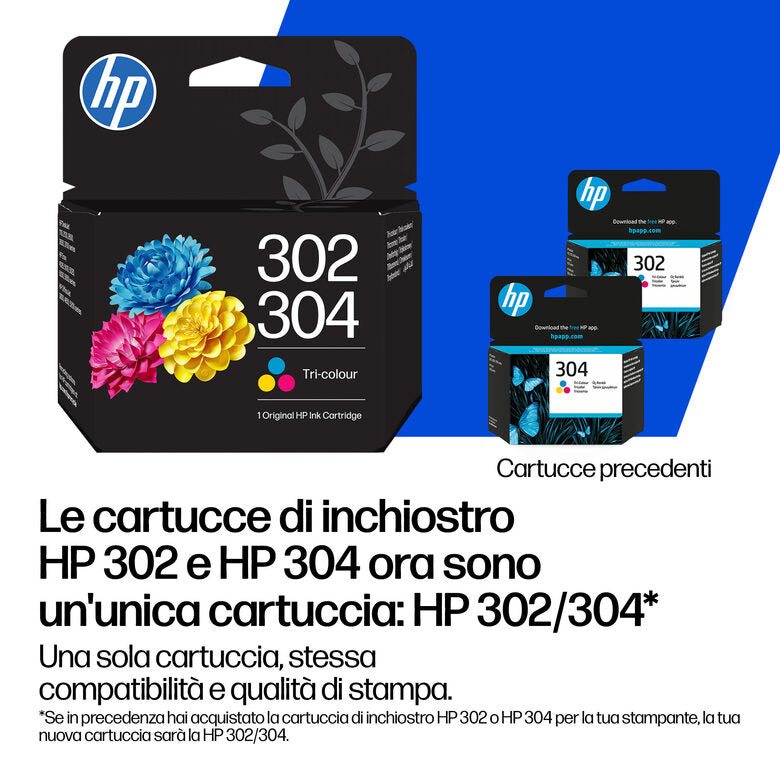HP Confezione da 2 cartucce di inchiostro tricromia/nero 302/304