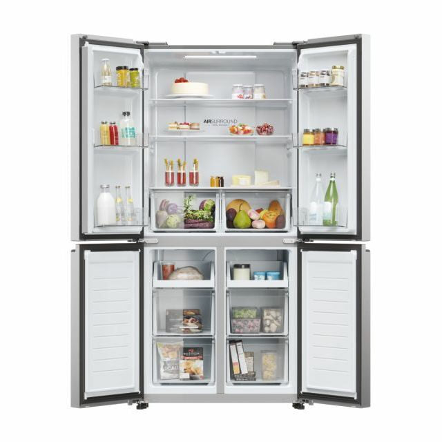 Haier HCR3818ENMM Cube 83 Serie 3 Frigorifero Side By Side Libera Installazione 467 L E Platino Stainless steel