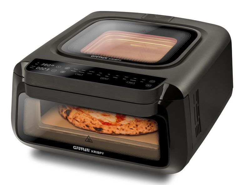 G3 Ferrari G10225 Krispy Forno Pizza & Friggitrice Ad Aria & Grill, 2100 W, 380°C, Nero