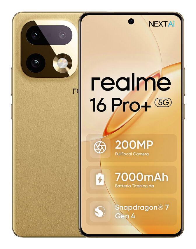 realme 16 Pro+ 17,3 cm (6.8") 5G USB tipo-C 12 GB 512 GB 7000 mAh Oro